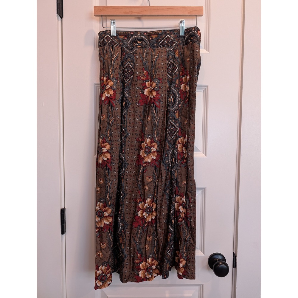 Vintage ILGWU Union Made Floral Paisley Maxi Skirt